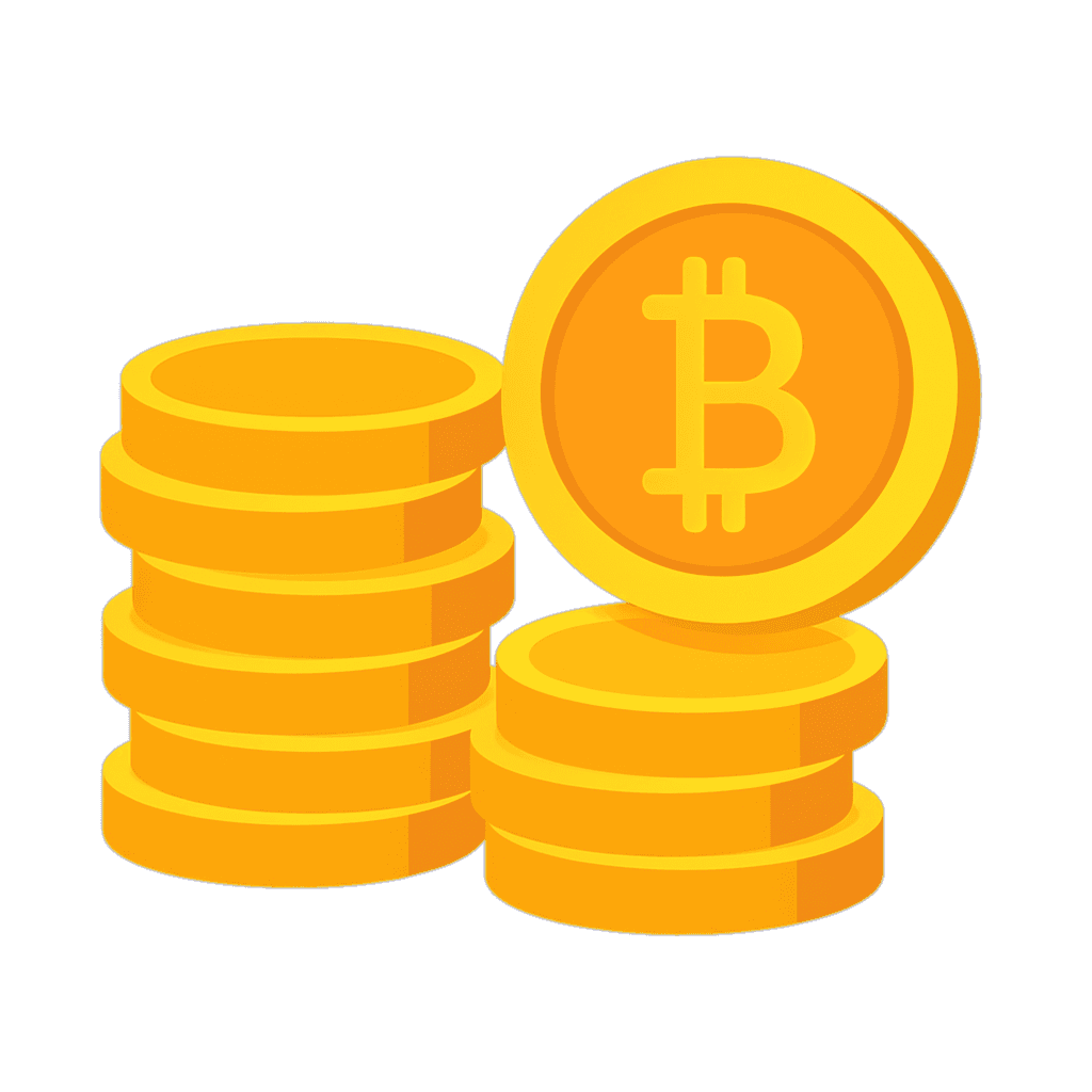 Cryptocurrency coins illustration